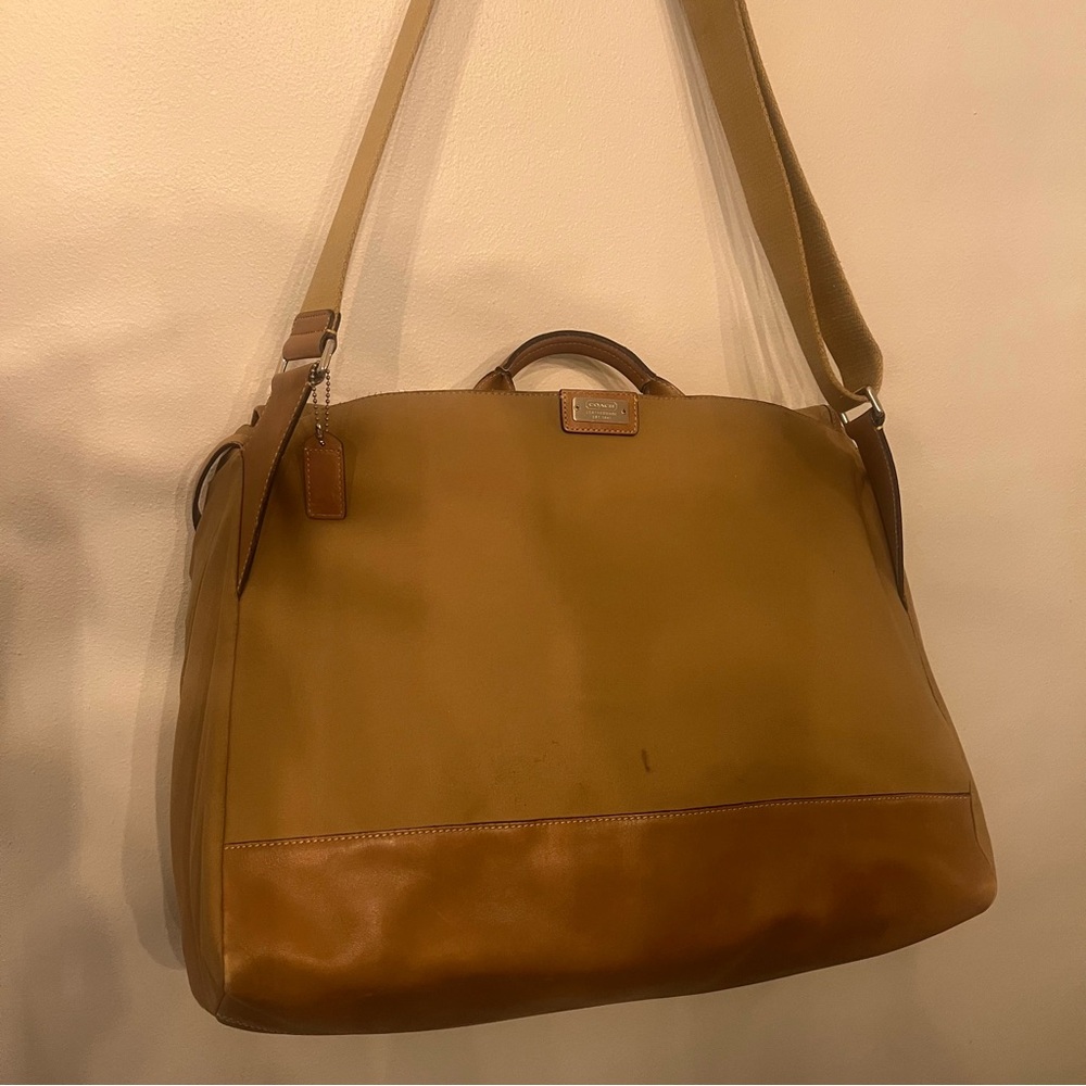 Coach Vintage Large Messenger Bag, Leather and Canvas  tan - Picture 11 of 14